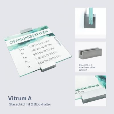 Tuerschild Vitrum A aus Glas 300 300 mm